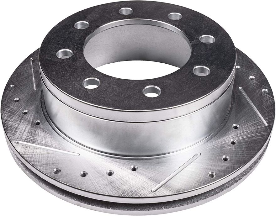 Front Drilled Brake Rotors - S-54135 x2