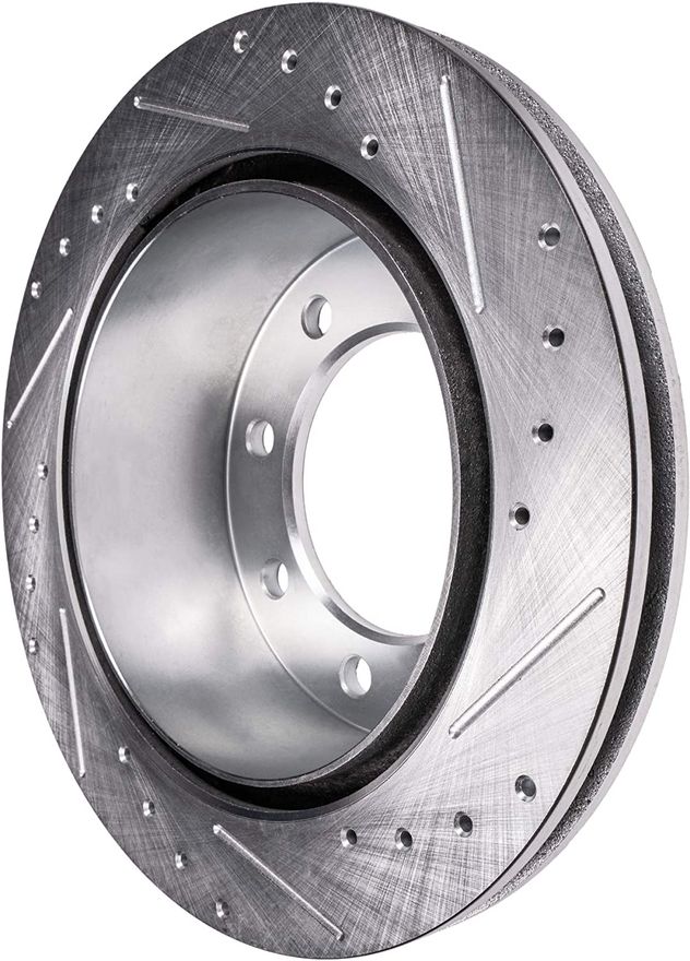 Front Drilled Brake Rotors - S-54135 x2