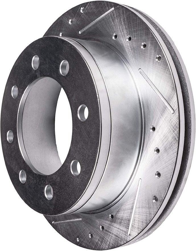 Front Drilled Brake Rotors - S-54135 x2