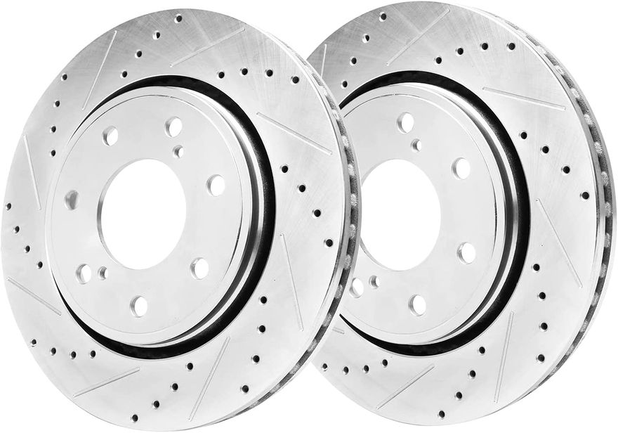 Front Drilled Brake Rotor - S-54173 x2