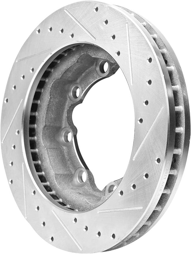 Front Drilled Disc Brake Rotor - S-55028 x2