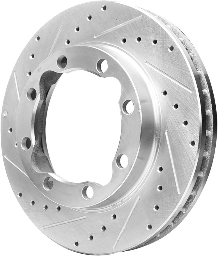 Front Drilled Disc Brake Rotor - S-55028 x2