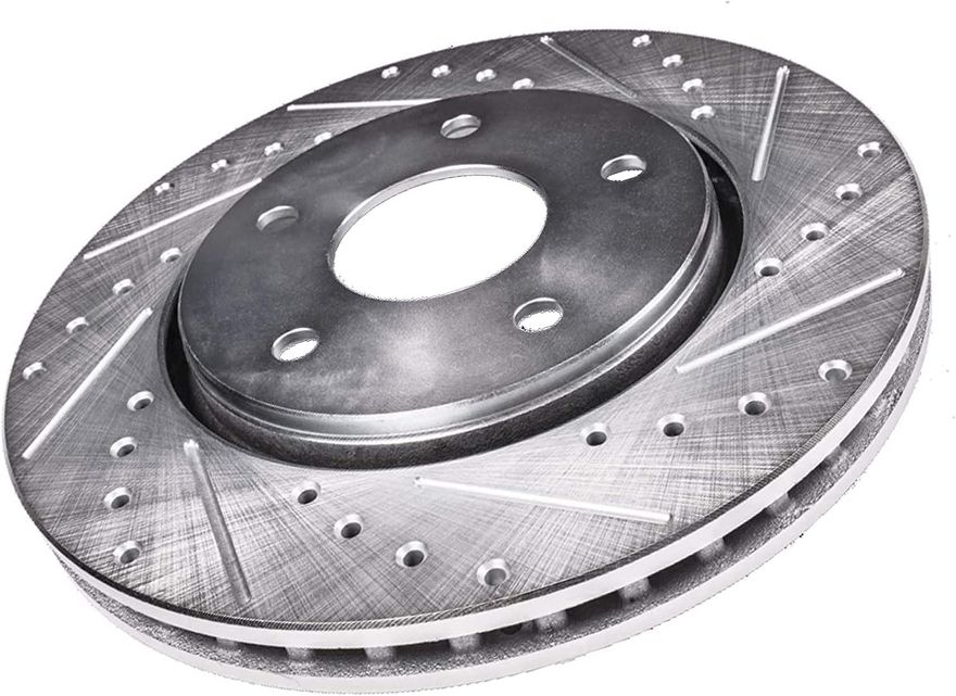 Front Drilled Disc Brake Rotor - S-55034 x2