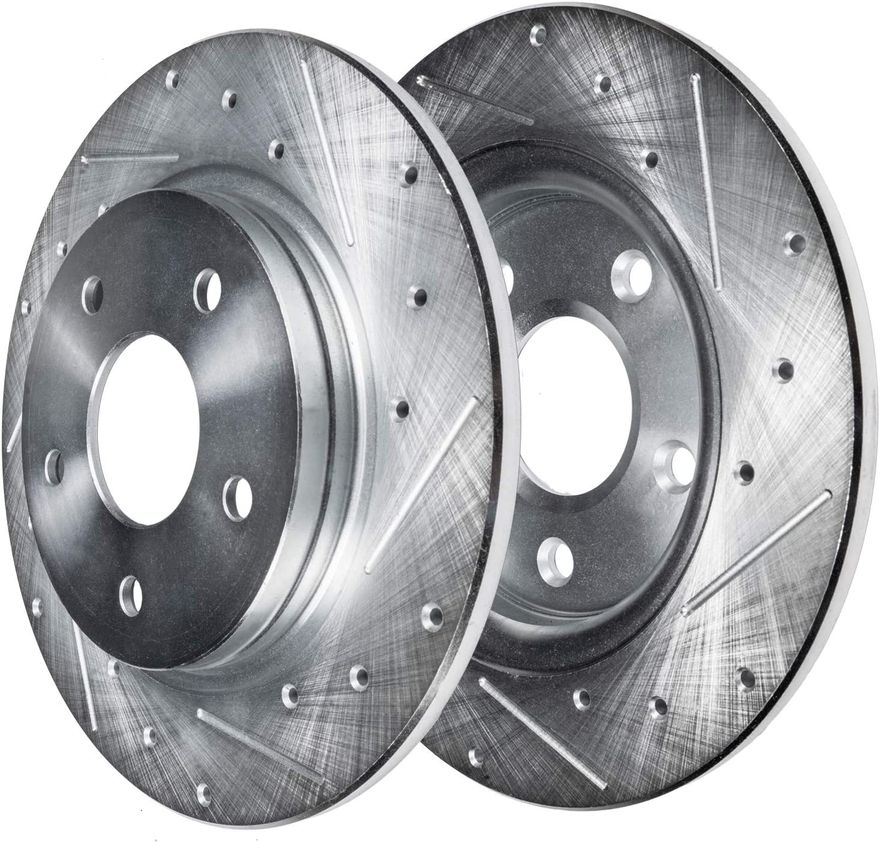 Rear Drilled Disc Brake Rotor - S-55039 x2