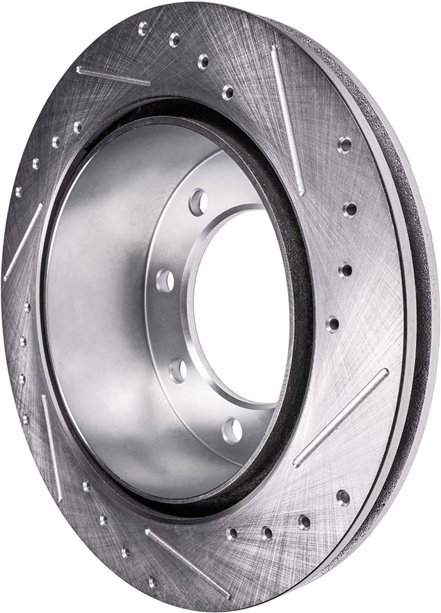 Rear Drilled Disc Brake Rotor - S-55055 x2