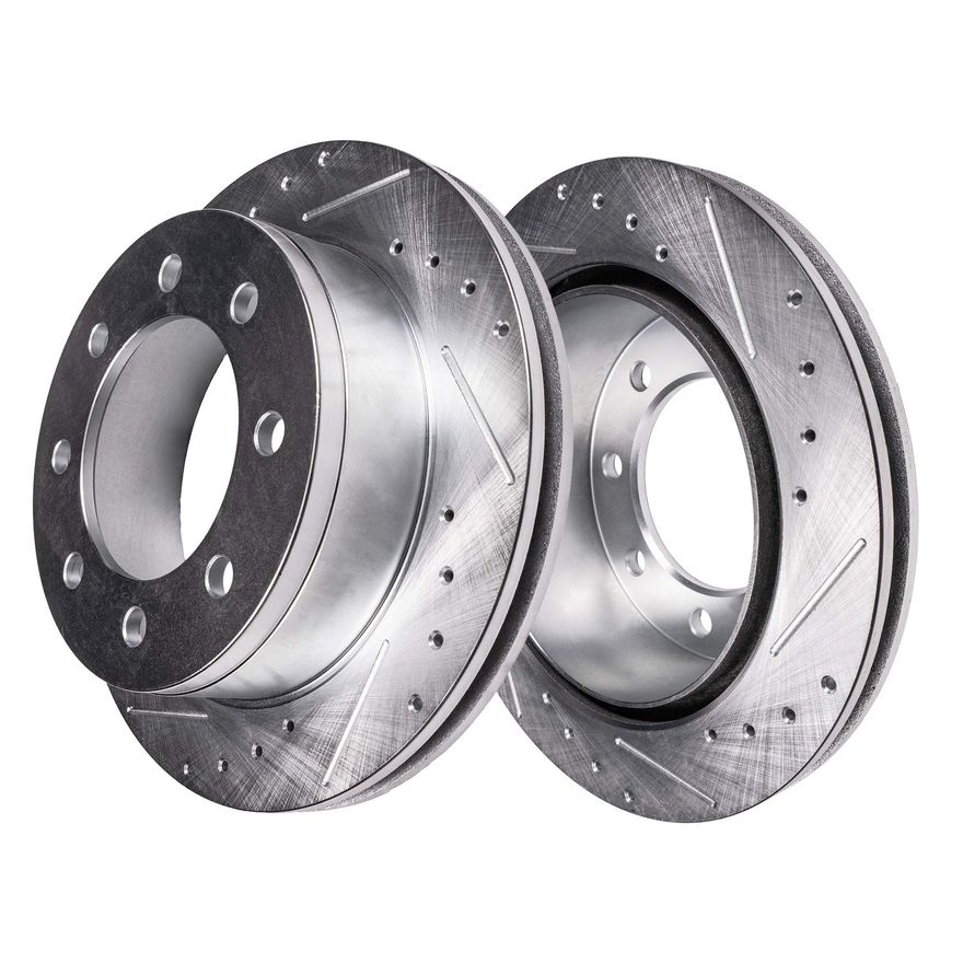 Front Drilled Disc Brake Rotor - S-55072 x2