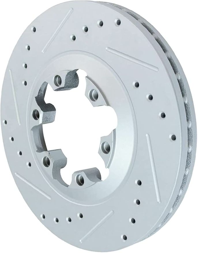 Front Drilled Disc Brake Rotor - S-55090 x2