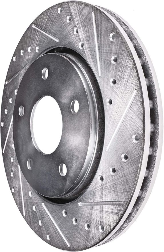Front Drilled Disc Brake Rotor - S-55126 x2