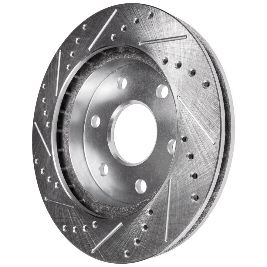 Front Drilled Brake Rotors - S-55145 x2