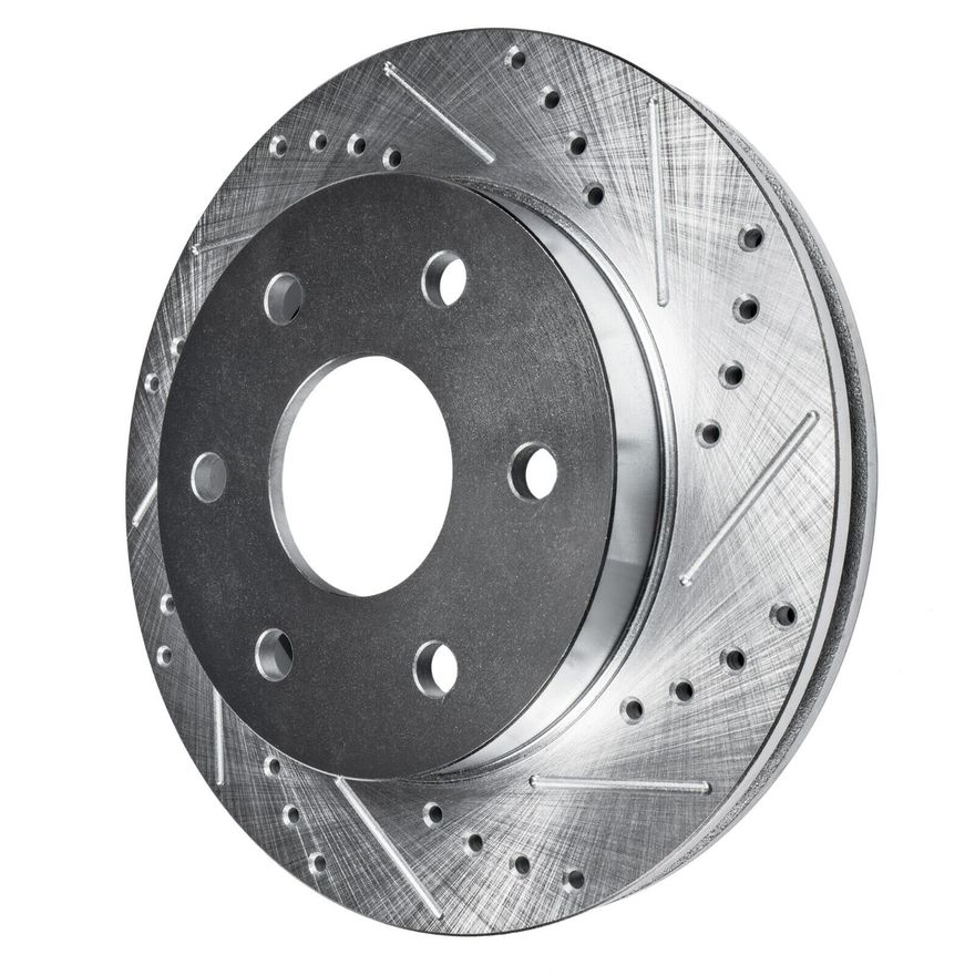 Front Drilled Brake Rotors - S-55145 x2