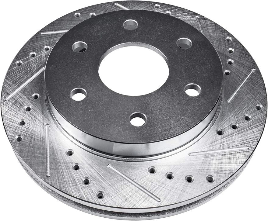 Front Drilled Brake Rotors - S-55143 x2