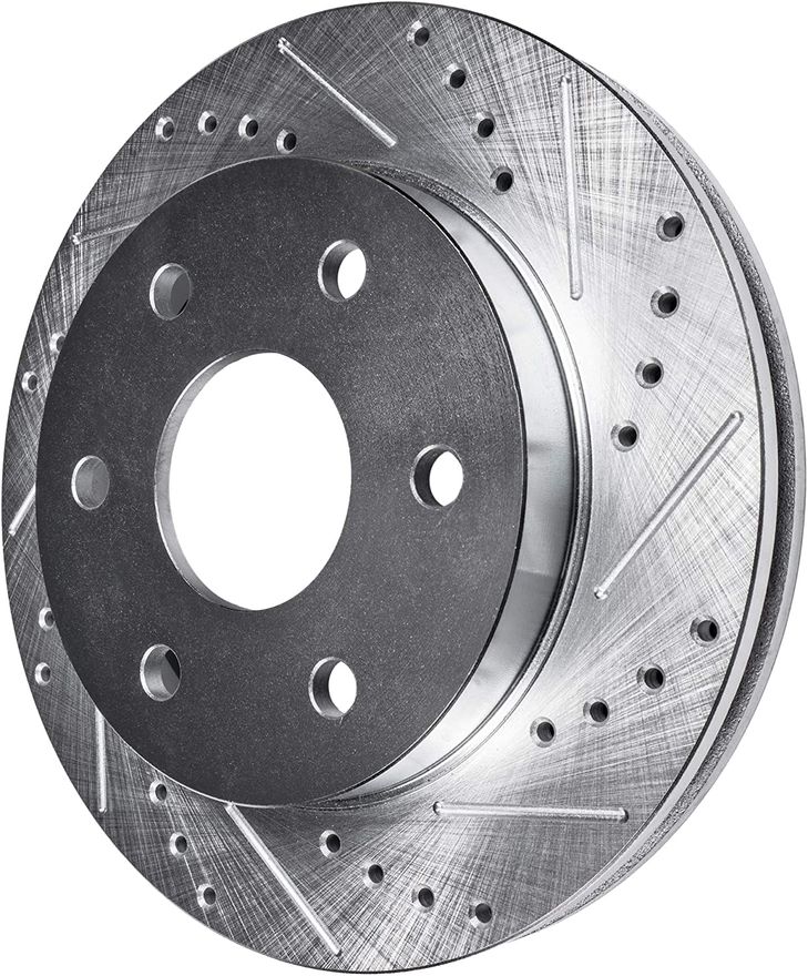 Front Drilled Brake Rotors - S-55143 x2