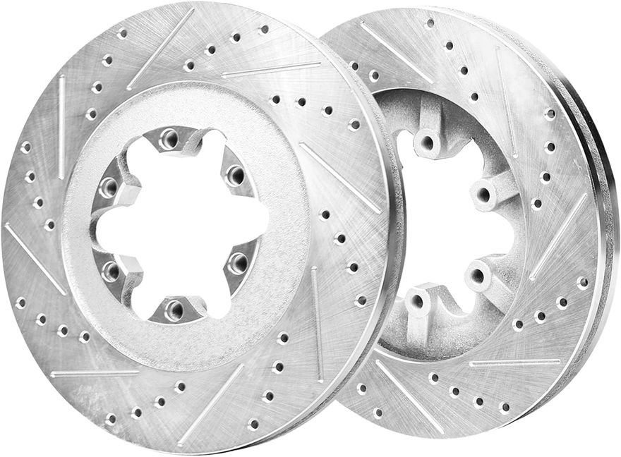 Front Drilled Brake Rotors - S-55162 x2