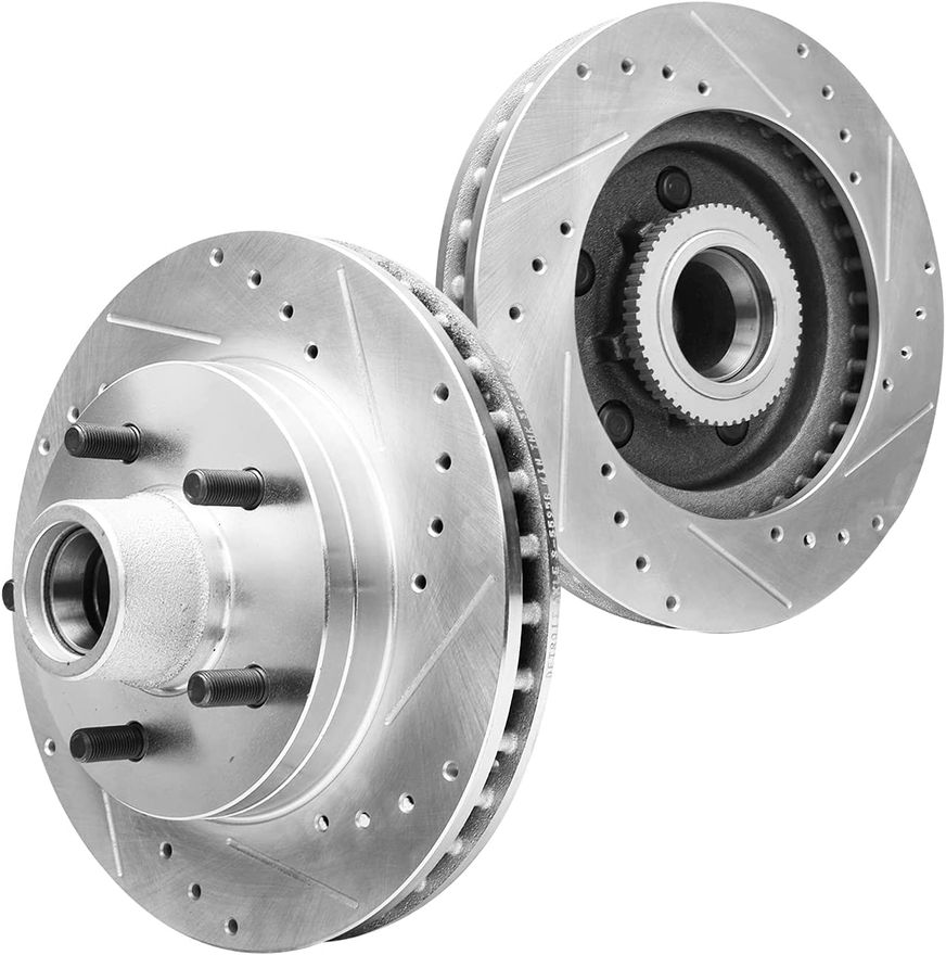 Front Drilled and Slotted Brake Rotors (Pair) Front Drilled and Slotted Brake Rotors (Pair)