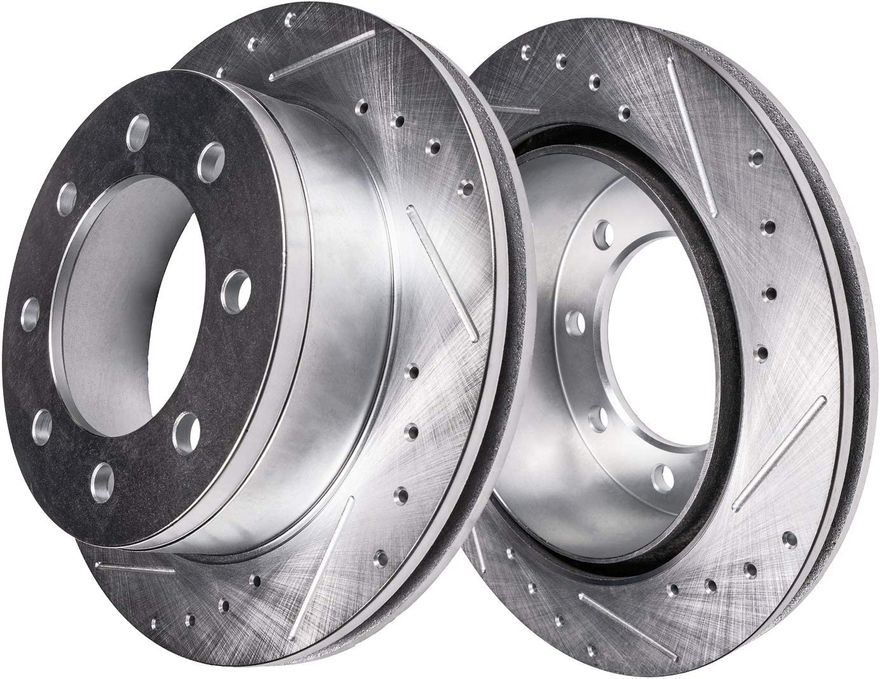 Rear Drilled Brake Rotors - S-53056 x2