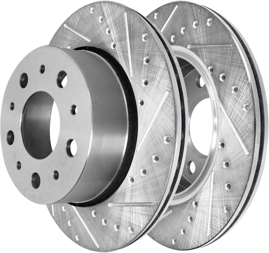Rear Drilled Brake Rotor - S-800051 x2