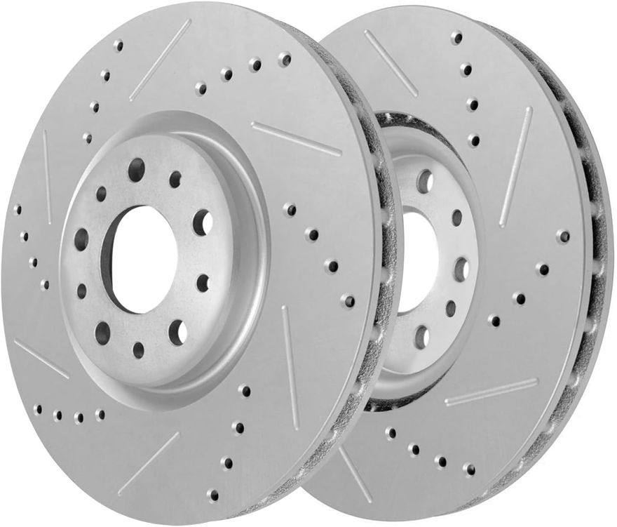 Front Drilled Brake Rotor - S-800069 x2