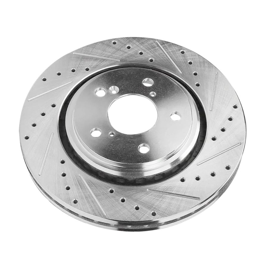 Brakesonline Front Drilled & Slotted Brake Rotors And Ceramic Pads For Honda Odyssey 2005-2010, 296mm Vented