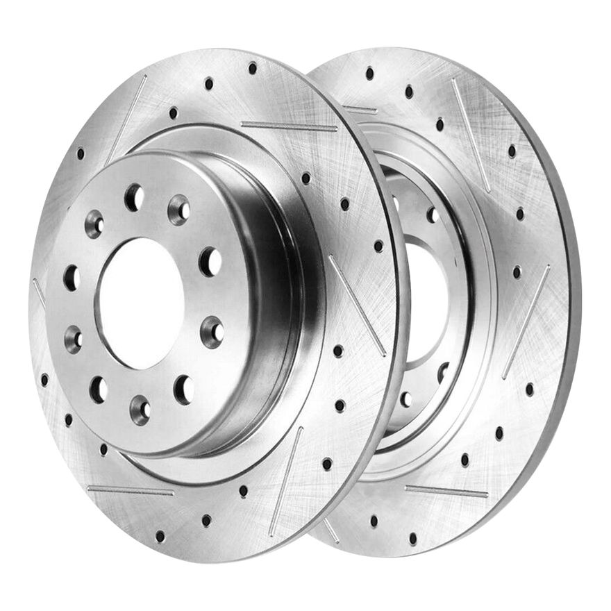 Rear Drilled Brake Rotor - S-800030 x2