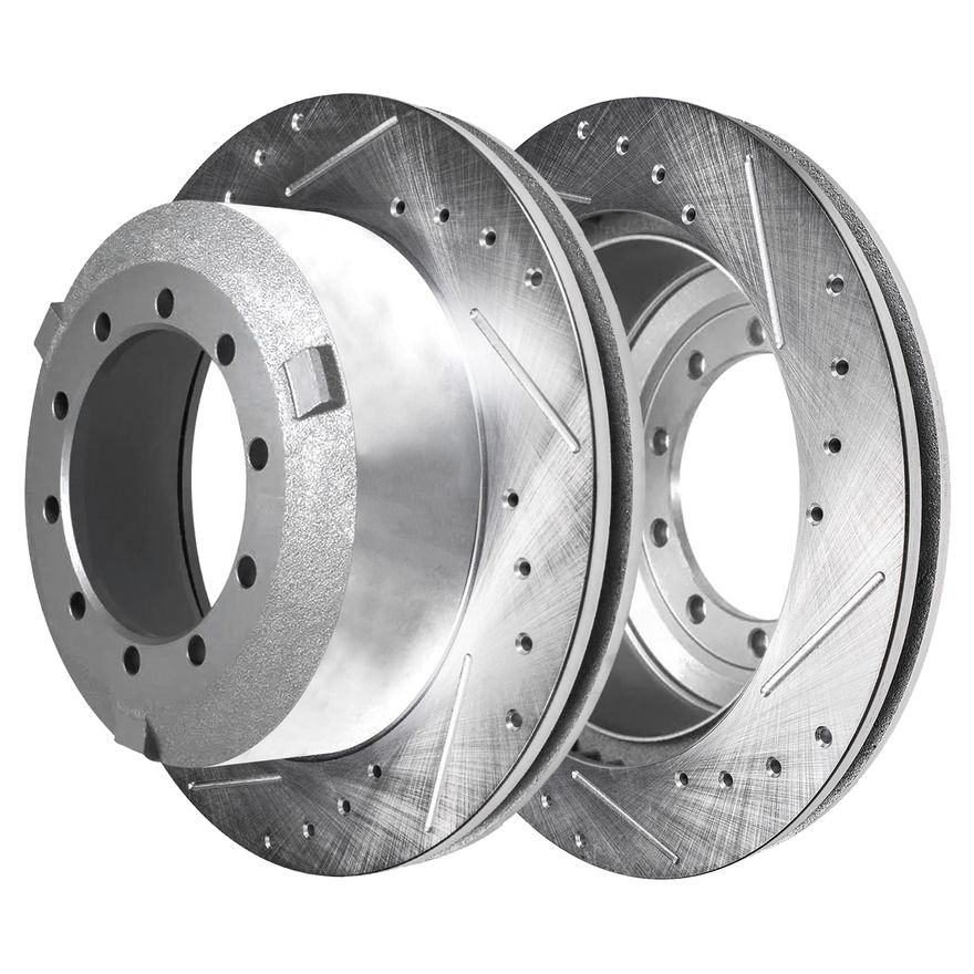 Rear Drilled Disc Brake Rotor - S-800182 x2