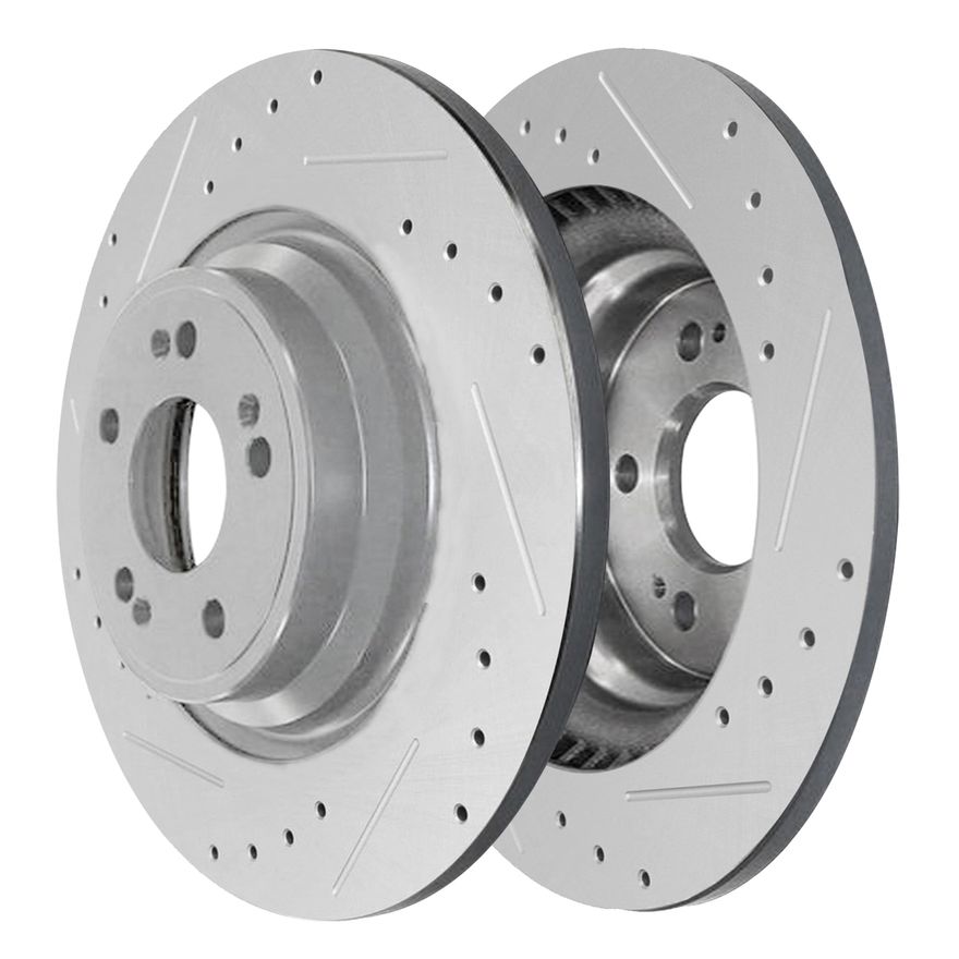 Rear Drilled Brake Rotor - S-800310 x2