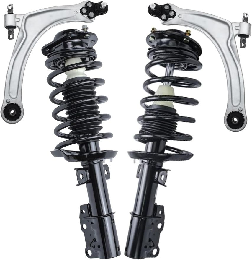 4pc Front Struts Lower Control Arms Suspension Kit