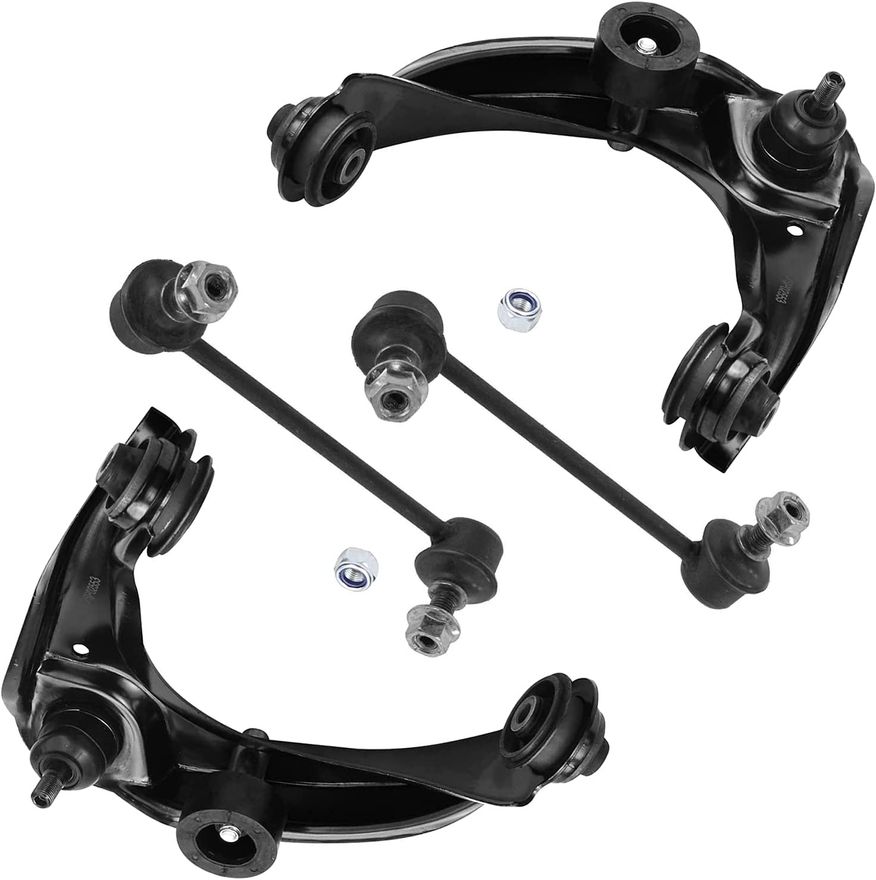 4pc Front Upper Control Arms Sway Bar Links Suspension Kit