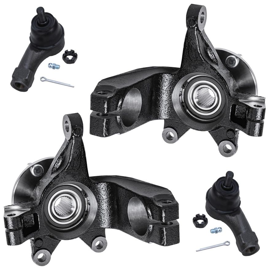 2011 Ford Focus 4pc Front Steering Knuckles and Wheel Hub Bearings ...