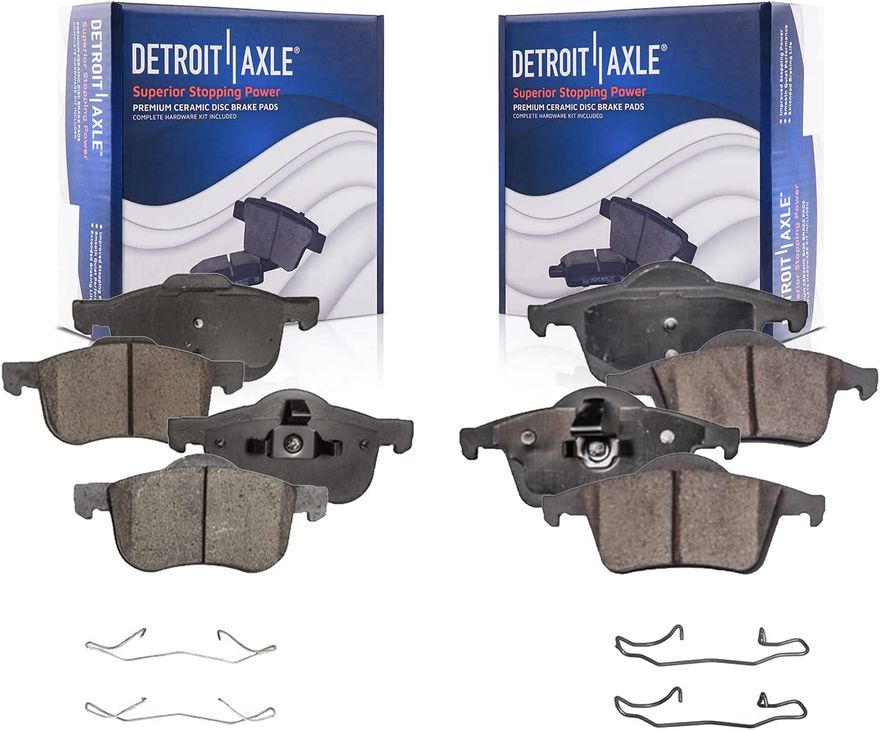 Pc Front Rear Ceramic Brake Pads Kit