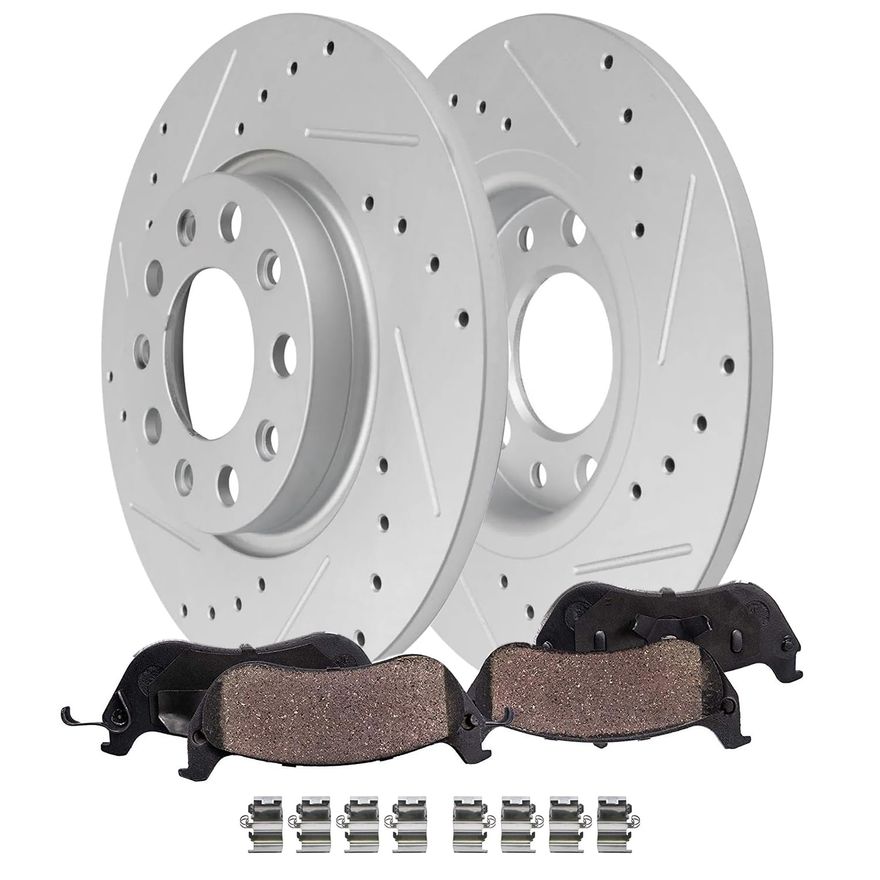 Main Image - Rear Drilled Rotors Brake Pads