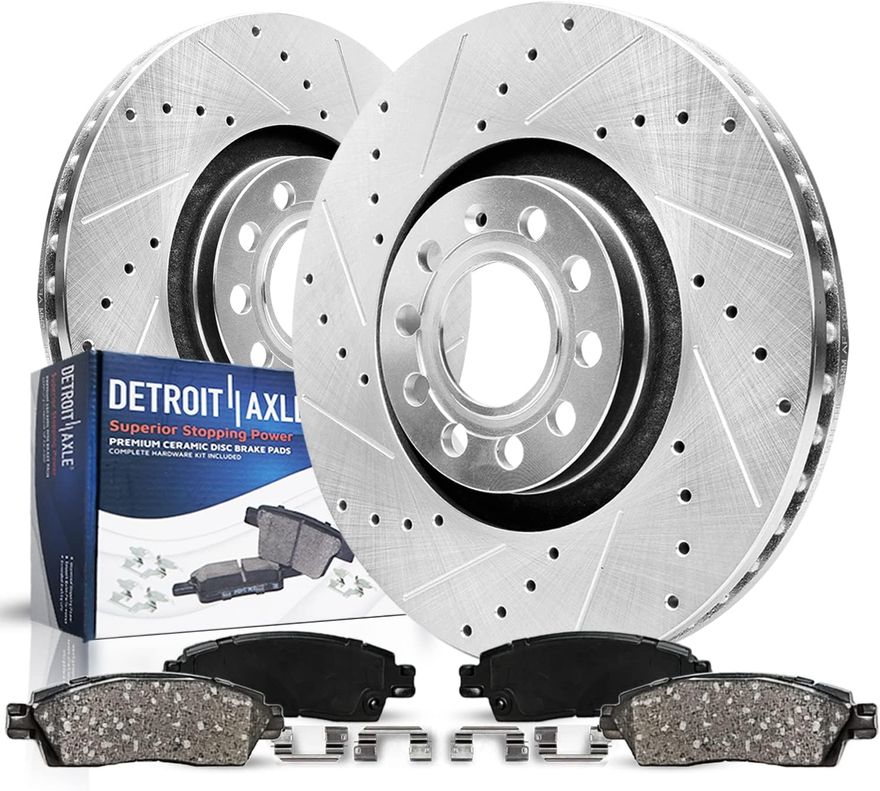 Main Image - Front Drilled Rotors Brake Pads