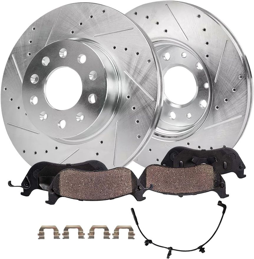Main Image - Rear Drilled Rotors Brake Pads