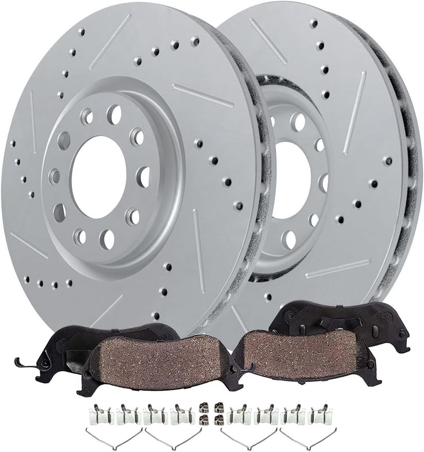 Main Image - Front Drilled Rotors Brake Pads