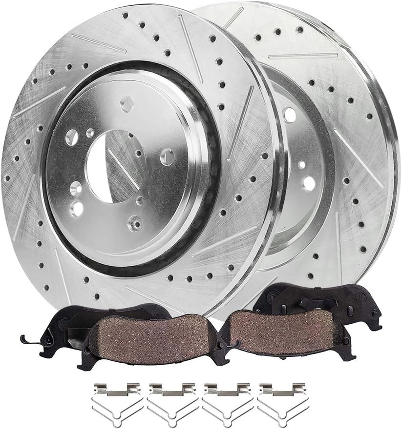 Main Image - Front Drilled Rotors Brake Pads
