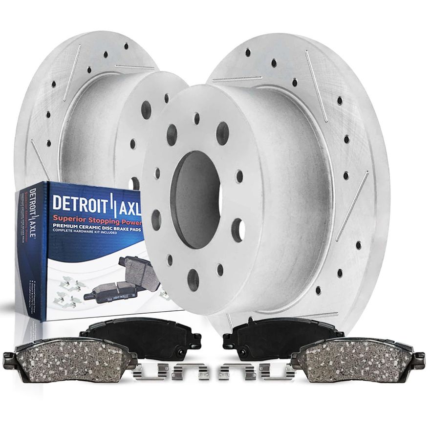 Main Image - Rear Drilled Rotors Brake Pads
