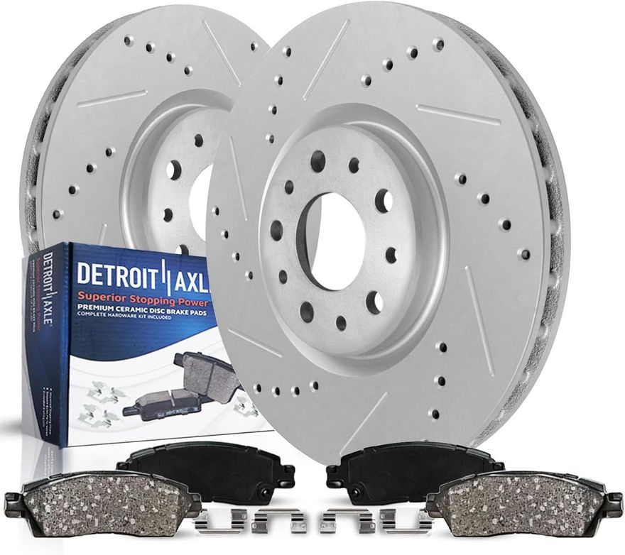 Main Image - Front Drilled Rotors Brake Pads