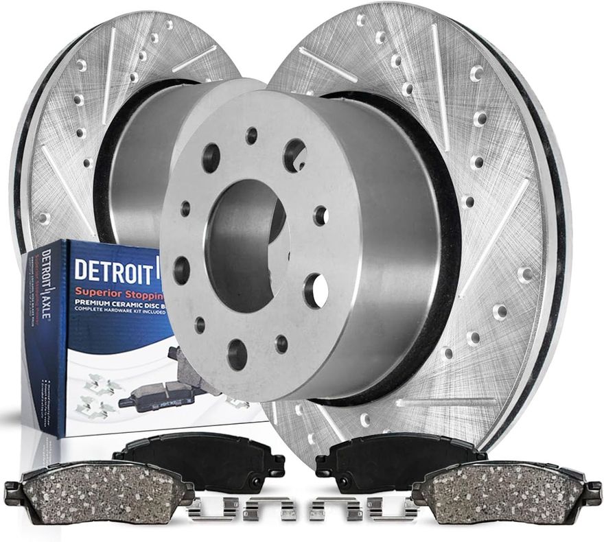 Main Image - Rear Drilled Rotors Brake Pads