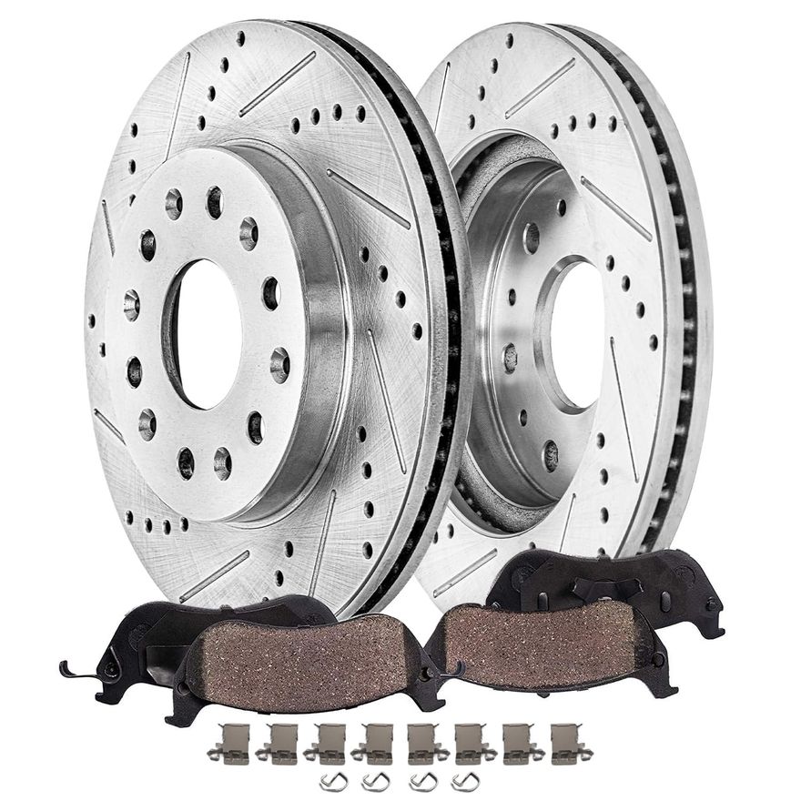 Main Image - Rear Drilled Rotors Brake Pads