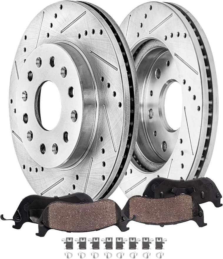 Main Image - Rear Drilled Rotors Brake Pads