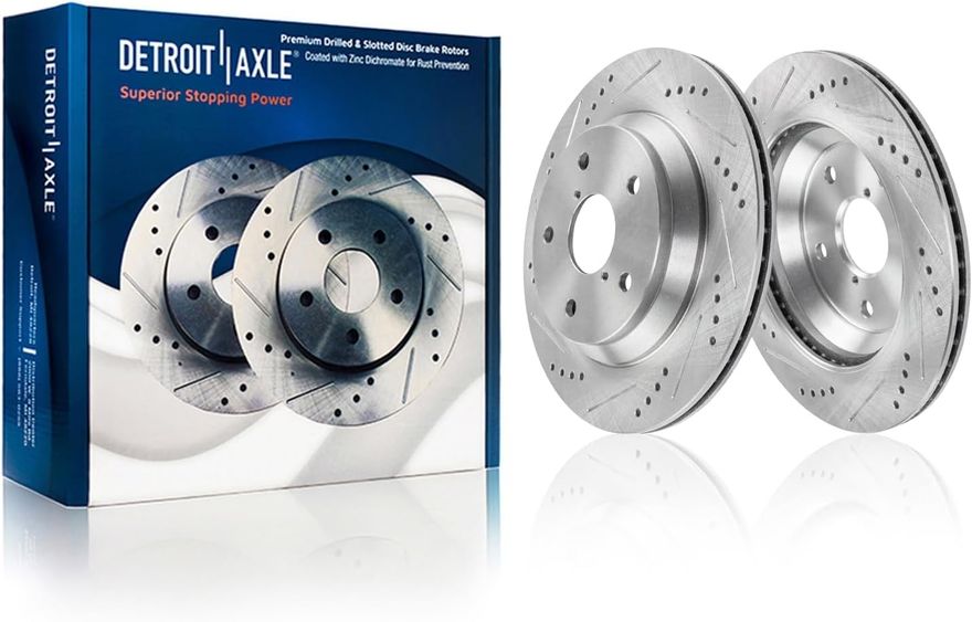 Rear Drilled Brake Rotor - S-800389 x2