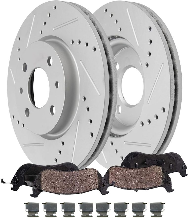 Main Image - Front Drilled Rotors Brake Pads