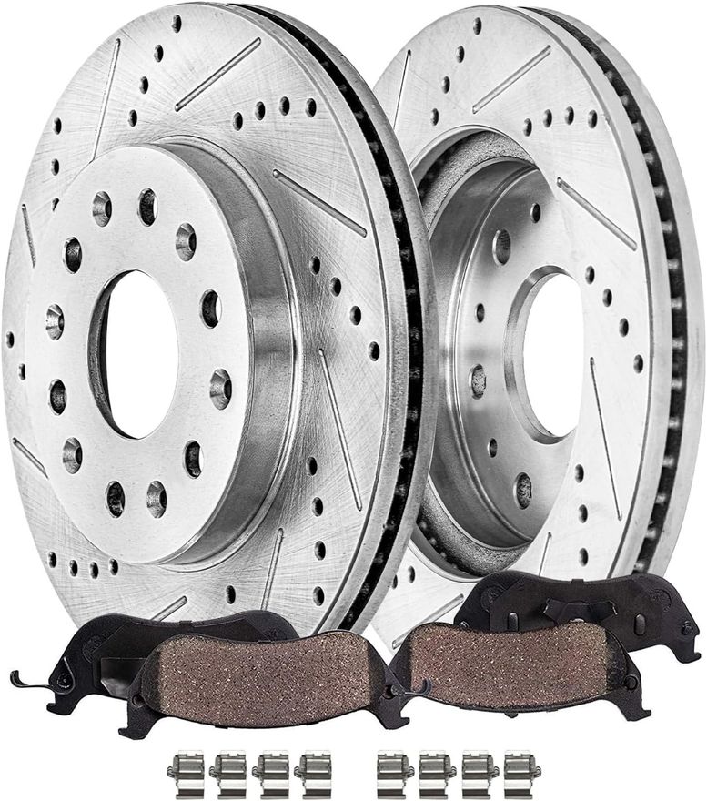 Main Image - Front Drilled Rotors Brake Pads