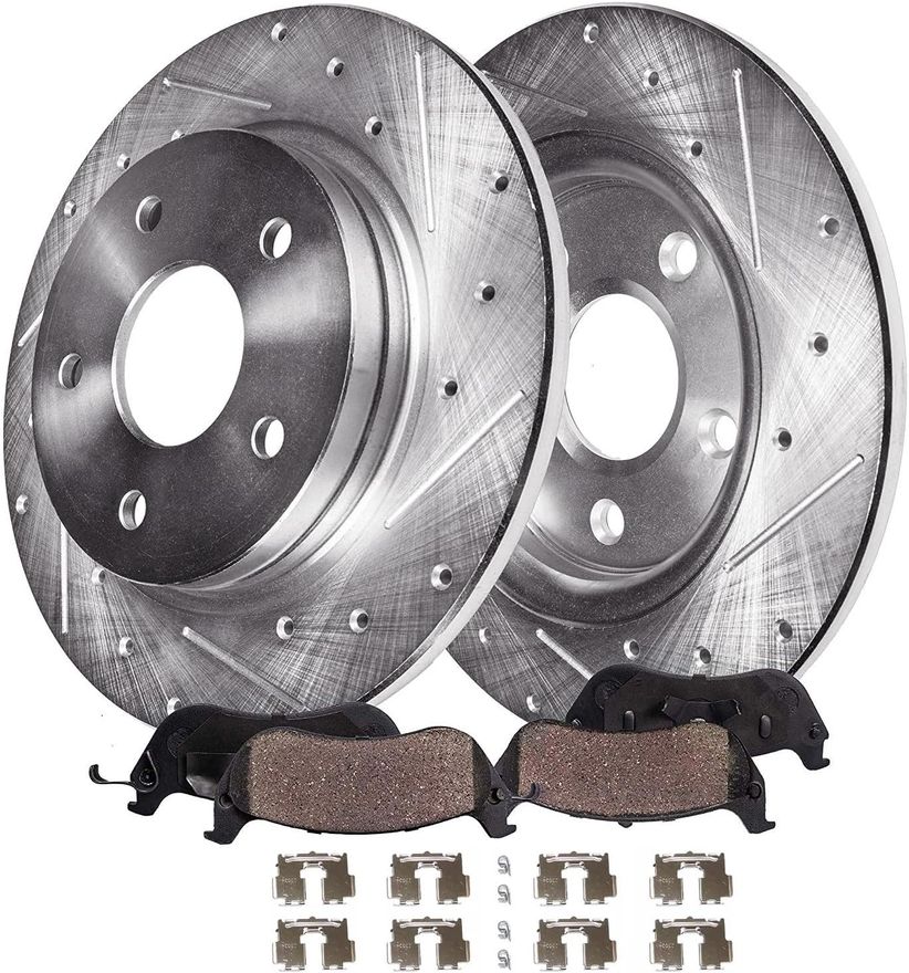 Main Image - Rear Drilled Rotors Brake Pads