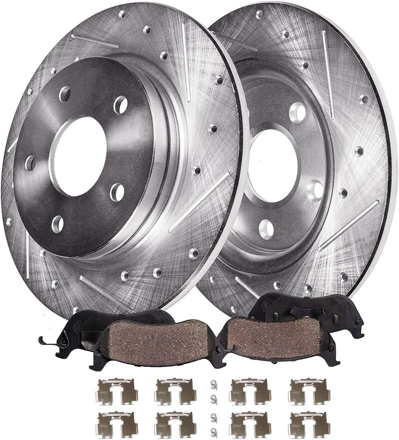 Main Image - Rear Drilled Rotors Brake Pads