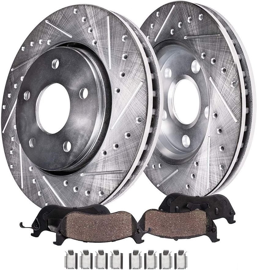 Main Image - Rear Drilled Rotors Brake Pads