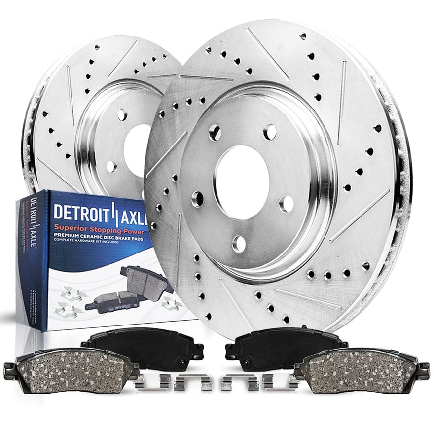 Main Image - Rear Drilled Rotors Brake Pads