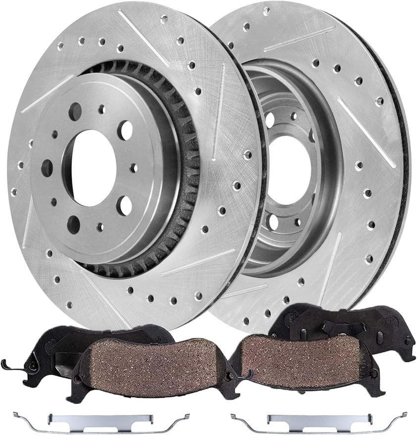 Main Image - Front Drilled Rotors Brake Pads