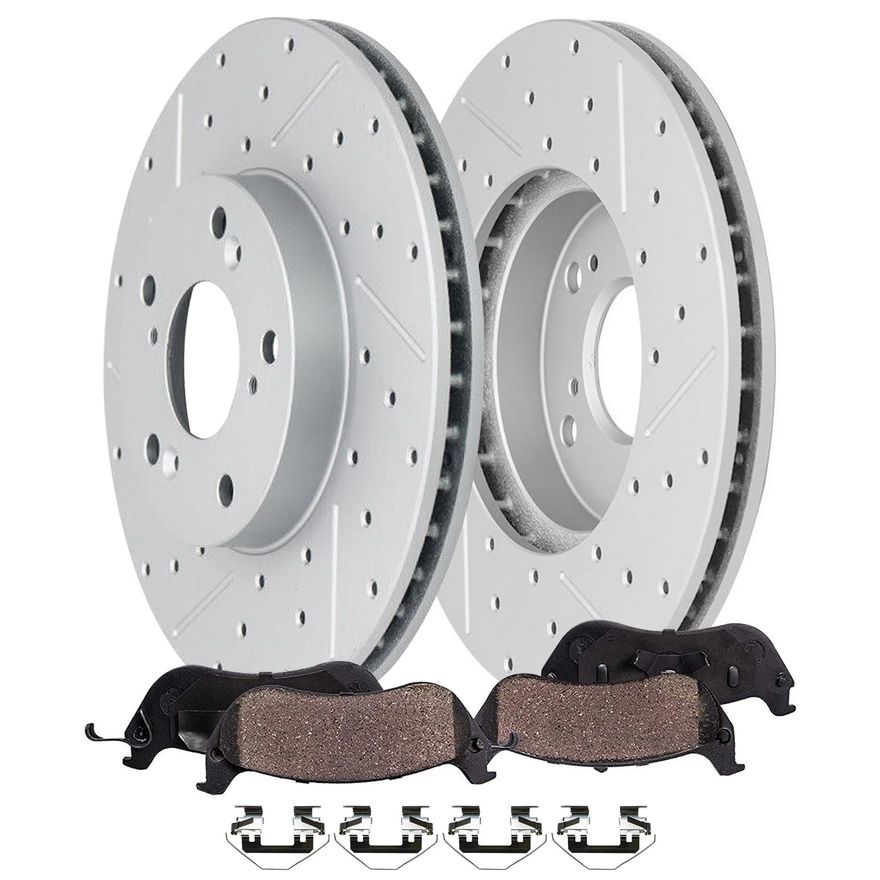 Main Image - Front Drilled Rotors Brake Pads