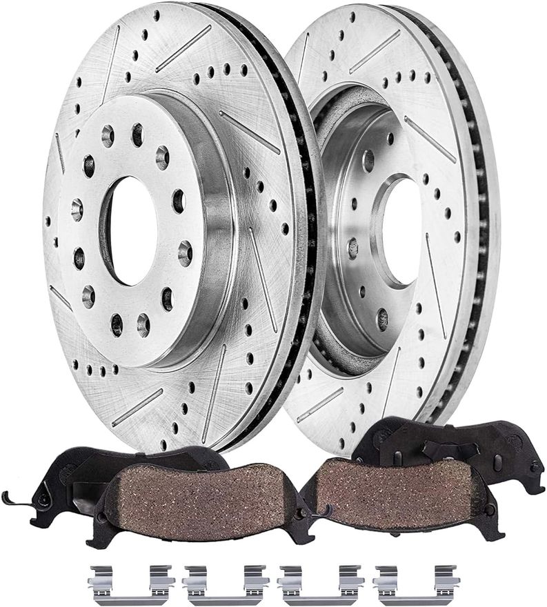 Main Image - Front Drilled Rotors Brake Pads