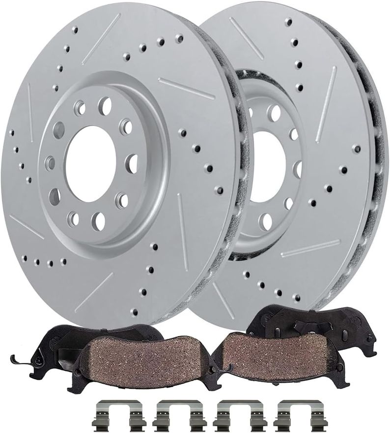 Main Image - Front Drilled Rotors Brake Pads